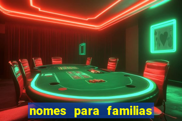 nomes para familias em jogos